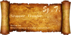 Szupper Tivadar névjegykártya